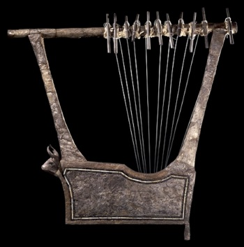 Sumerian silver lyre 2600-2400 BC